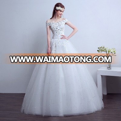 ZH0334E Wholesale cheap elegant lace embroidery wedding dress