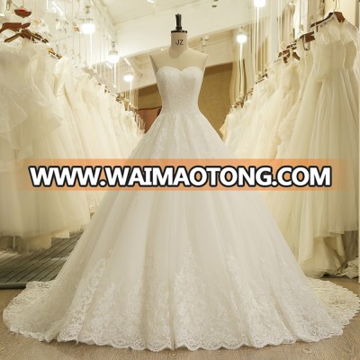 ZH1048B  High quality sleeveless lace hollow out trailing wedding dress