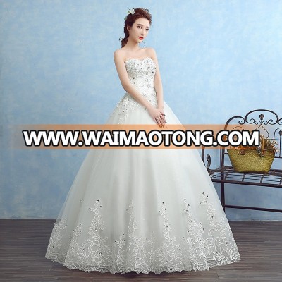 ZH0848L New design heart shape large size lace Bridal Gown white dress