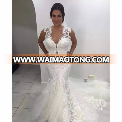 ZH3831G 2019 Gorgeous Mermaid Lace Wedding Dresses Berta V Neck Appliqued Boho Tulle Beads Bridal Gowns Vestidos De Novia