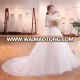 2018 Ball Gown 3/4 Sleeves Elegant Bridal Dresses Lace Flower decorate Princess Royal Train Wedding Gown